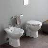 Wc À Poser|Kiamami Valentina Paire De Sanitaires Au Sol Wc Et Bidet En Céramique Blanche - Cipro