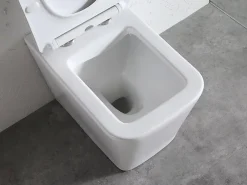 Laneri Paire de Sanitaires Edge Rim - Cuvette + Bidet Filo Muro Blanc Brillant - Sans Bride, Abattant Soft-Close
