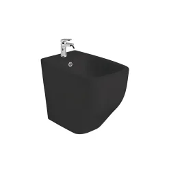 Wc À Poser|Kiamami Valentina Paire De Wc Sur Pied Et Bidet En Céramique Noire Mate