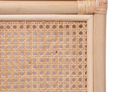 Meuble Buanderie|Vente-unique Panier à linge en rotin finition cannage avec couvercle - L. 45 x P. 33 x H. 56 cm - Naturel - CALYMA