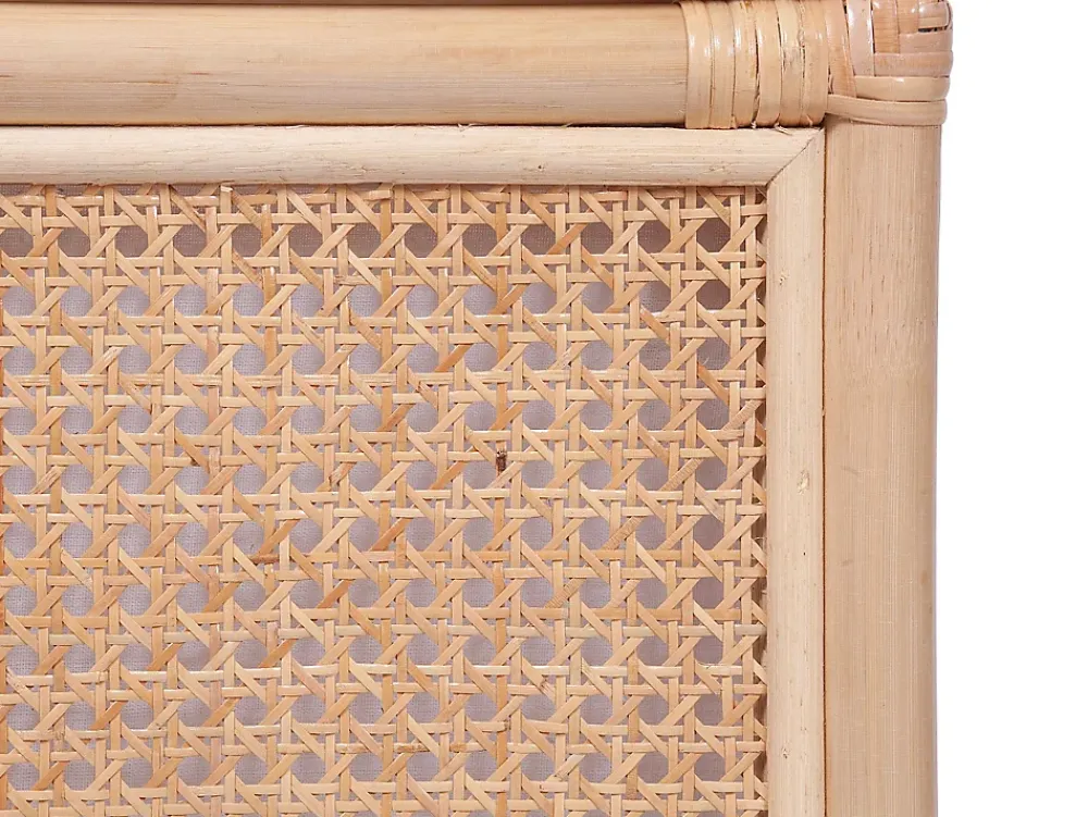 Meuble Buanderie|Vente-unique Panier à linge en rotin finition cannage avec couvercle - L. 45 x P. 33 x H. 56 cm - Naturel - CALYMA