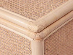 Meuble Buanderie|Vente-unique Panier à linge en rotin finition cannage avec couvercle - L. 45 x P. 33 x H. 56 cm - Naturel - CALYMA