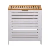 Mobili Rebecca Panier de Bain MDF Bambu Blanc Marron Vêtements Rebecca Mobili