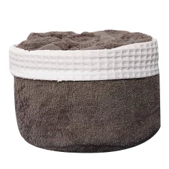 Serviette De Bain|Sud Etoff Panier invité avec serviettes (30x30 cm - Taupe)