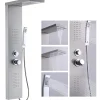 Colonne De Douche Hydromassante|Homelody Panneau de douche Chromé en Laiton 4 en 1 Colonne de Douche Hydromassante Murale Système de Douche Multifonctionnel