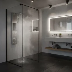 Signature Panneau de Douche en Laiton Massif, Jets Hydromassants, Douche Effet Pluie XXL