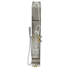 Kiamami Valentina Panneau De Douche Hydromassante En Acier Brossé Chromé H 150Cm