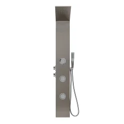 Kiamami Valentina Panneau De Douche Hydromassante En Acier Brossé Chromé H 150Cm