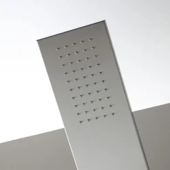 Pommeau De Douche, Flexible Et Barre De Douche|Kiamami Valentina Panneau De Douche Hydromassante En Acier Chromé Avec Design Carré