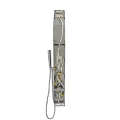 Pommeau De Douche, Flexible Et Barre De Douche|Kiamami Valentina Panneau De Douche Hydromassante En Acier Chromé Avec Design Carré