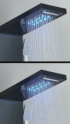 Signature Panneau de douche mural en Noir Mat - Lumière LED