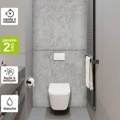 Kobert-in Panneau d'habillage pour bâti,support WC suspendu, 1200x1200x4 mm, finition Gris Béton, Urban Concrete KOBERT,IN