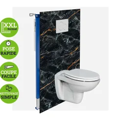 Kobert-in Panneau d'habillage pour bâti,support WC suspendu, 1200x1200x4 mm, finition Marbre, Promise KOBERT,IN