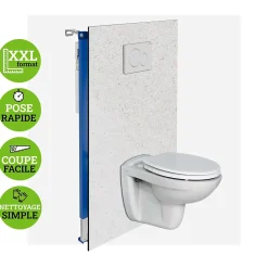 Wc Suspendu|Kobert-in Panneau d'habillage pour bâti,support WC suspendu, 1200x1200x4 mm, finition Marbre Gris, Versilla KOBERT,IN