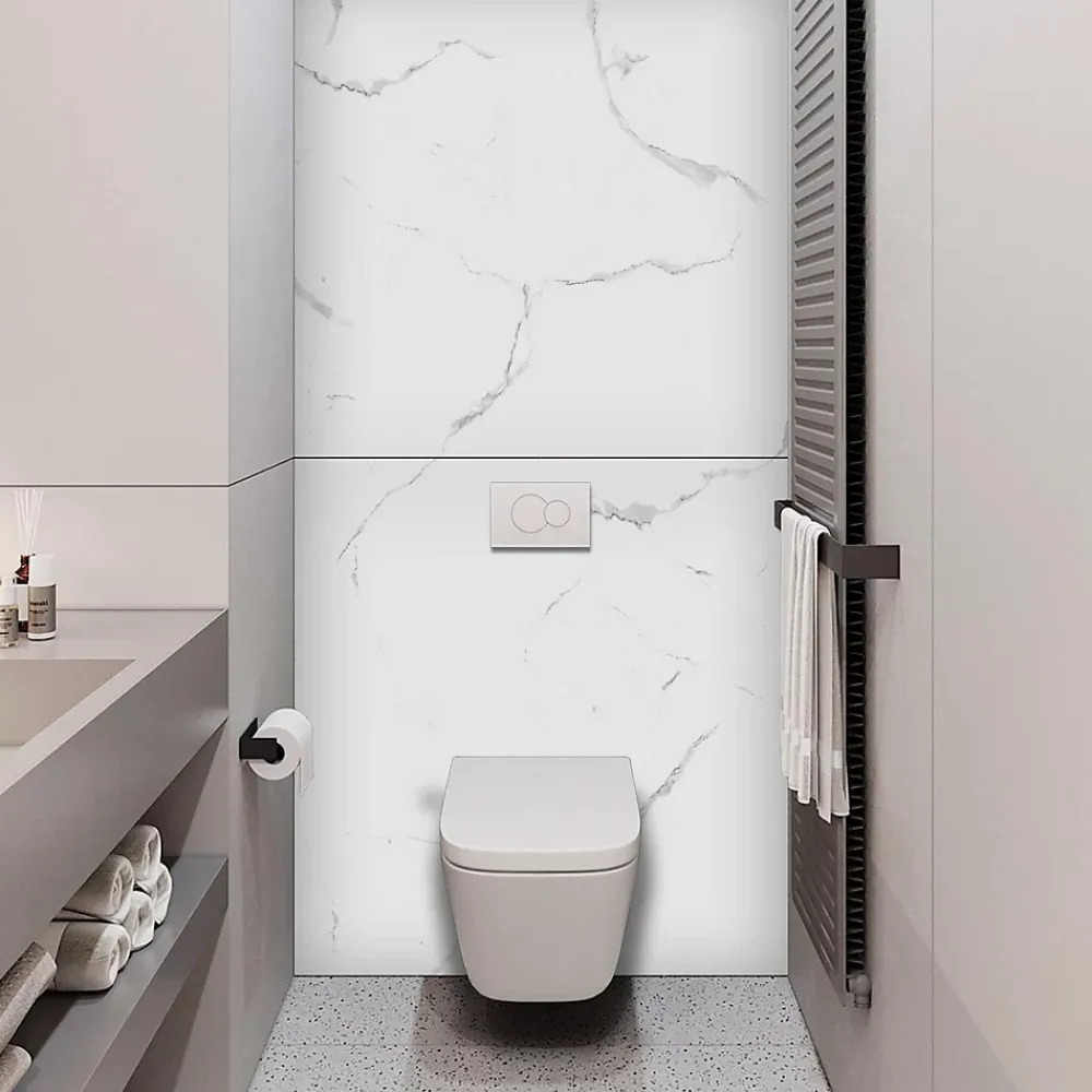 Kobert-in Panneau d'habillage pour bâti,support WC suspendu, 1200x1200x4 mm, finition Marbre Blanc, Mud KOBERT,IN