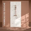 Panneau Mural De Salle De Bains|Mon Marché Déco Panneau Douche PVC Marbre de Carrare - L. 240 x l. 100 x ép. 1 cm