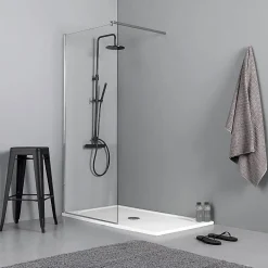 Paroi De Douche| Panneau fixe pour porte de douche cm 100 verre clair 6 mm - walk in