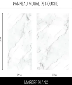 Panneau Mural De Salle De Bains|Ma nouvelle décoration Panneau Mural Alu Douche salle de bain MARBRE BLANC Mat 120 cm x 210 cm Ma Nouvelle Déco