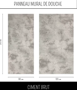 Panneau Mural De Salle De Bains|Ma nouvelle décoration Panneau Mural Alu Douche salle de bain CIMENT Brut 120 cm x 210 cm Ma Nouvelle Déco