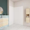AICA Sanitaire Panneau mural de douche blanc 100x80x210cm,Panneaux muraux salle de bain habillage mural aluminium,avec 2 profilés de finition