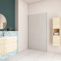 Panneau Mural De Salle De Bains|AICA Sanitaire Panneau mural de douche Béton gris 90x210cm,Panneaux muraux salle de bain habillage mural aluminium