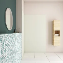 Panneau Mural De Salle De Bains|AICA Sanitaire Panneau mural de douche Ivoire 120x90x210cm,Panneaux muraux salle de bain habillage mural aluminium,avec 2 profilés de finition