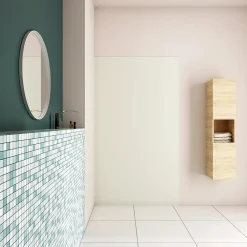 AICA Sanitaire Panneau mural de douche Ivoire 90x210cm,Panneaux muraux salle de bain habillage mural aluminium,avec 2 profilés de finition