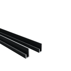 AICA Sanitaire Panneau mural de douche Noir 120 x 210 cm mural aluminium avec 1 profile - Étanche, durable et facile à nettoyer