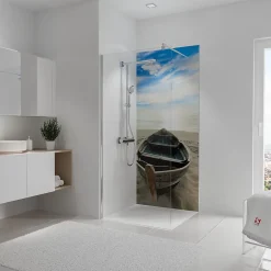 Schulte Panneau mural de salle de bains l.90 x H.210 cm, bateau en niche, DécoDesign Photo