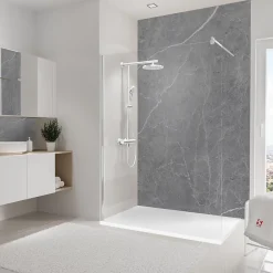 Schulte Panneau mural de salle de bain l.150 x H.255 cm, marbre gris, DécoDesign