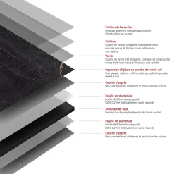 Schulte Panneau mural de salle de bain l.125 x H.255 cm, marbre anthracite et cuivre, DécoDesign