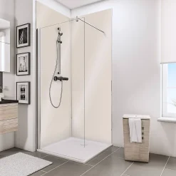 Schulte Panneau mural de salle de bains l.100 x H.210 cm, beige brillant, Décodesign Brio vendu par 2