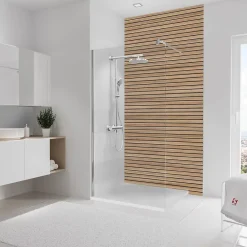 Schulte Panneau mural de salle de bain l.125 x H.255 cm, japandi horizontal, DécoDesign