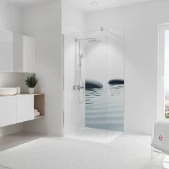 Schulte Panneau mural de salle de bains l.90 x H.210 cm, pierres zen et eau, DécoDesign Photo