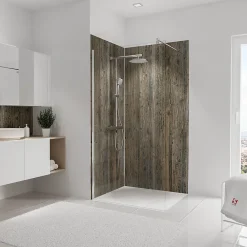 Panneau Mural De Salle De Bains|Schulte Panneau mural salle de bains 100 x 210 cm, Décodesign décor, bois veilli vendu par 2