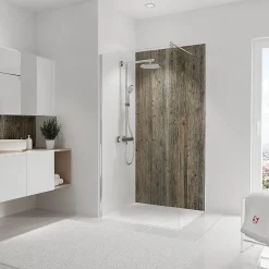 Schulte Panneau mural salle de bains 100 x 210 cm, DécoDesign Décor, bois veilli