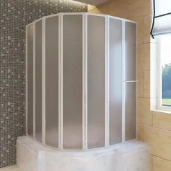 Vidaxl Pare baignoire à 7 volets avec porte-serviettes (140x168 cm - Blanc)