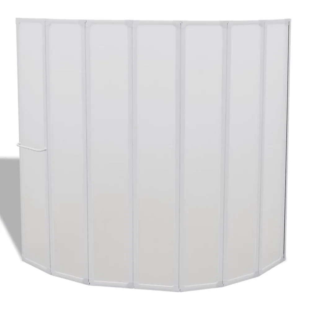 Vidaxl Pare baignoire à 7 volets avec porte-serviettes (140x168 cm - Blanc)