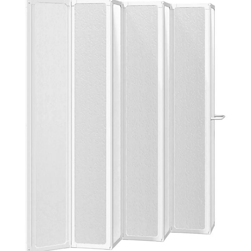Vidaxl Pare baignoire à 7 volets avec porte-serviettes (140x168 cm - Blanc)