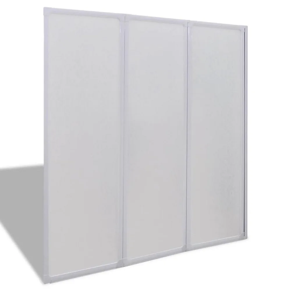 Vidaxl Pare baignoire à 3 volets rétractables (141x132 cm - Blanc)
