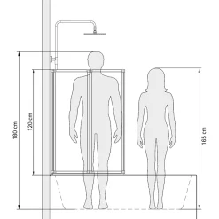Schulte Pare baignoire à coller 2 volets + paroi de retour fixe, 89 x 70 x 120 cm, verre transparent, profilé noir,