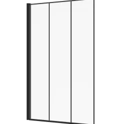 IDMarket Pare baignoire 1 volet 70x120 cm sérigraphié effet verrière avec profilé en aluminium noir