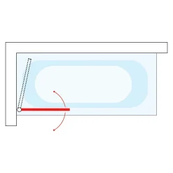 IDMarket Pare baignoire 1 volet 70x120 cm sérigraphié effet verrière avec profilé en aluminium noir