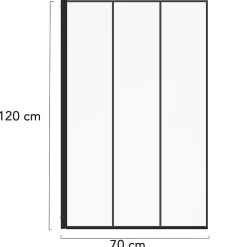 IDMarket Pare baignoire 1 volet 70x120 cm sérigraphié effet verrière avec profilé en aluminium noir