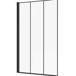 Pare-Baignoire|IDMarket Pare baignoire 1 volet 80x140 cm sérigraphié effet verrière avec profilé en aluminium noir
