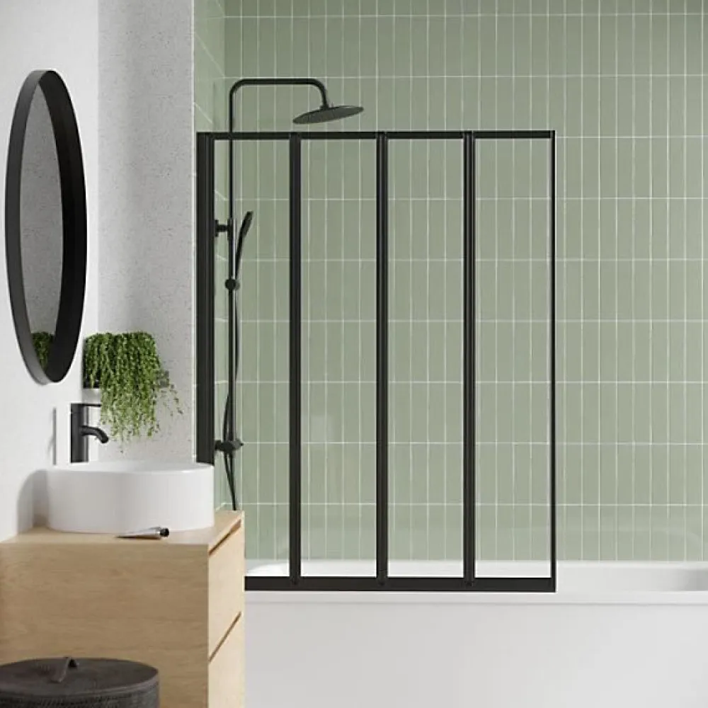 Gelco Pare Baignoire 4 volets - - LEXIA Noir - 110 x 140