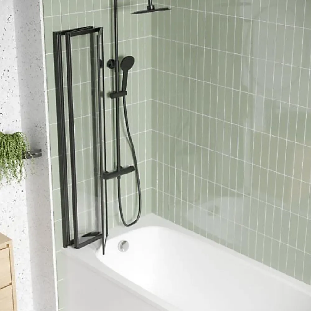 Gelco Pare Baignoire 4 volets - - LEXIA Noir - 110 x 140
