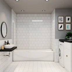 Pare-Baignoire|AICA Sanitaire pare baignoire Argent 70x130cm,paroi fixée,5mm verre anticalcaire,style industriel et Installation réversible