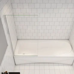 Pare-Baignoire|AICA Sanitaire pare baignoire Argent 70x130cm,paroi fixée,5mm verre anticalcaire,style industriel et Installation réversible