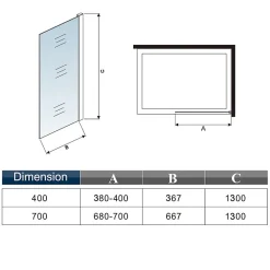 Pare-Baignoire|AICA Sanitaire pare baignoire Argent 70x130cm,paroi fixée,5mm verre anticalcaire,style industriel et Installation réversible